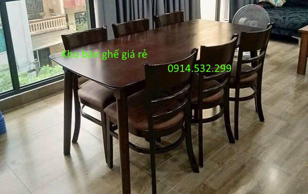 bộ bàn ăn 6 ghế gỗ tự nhiên