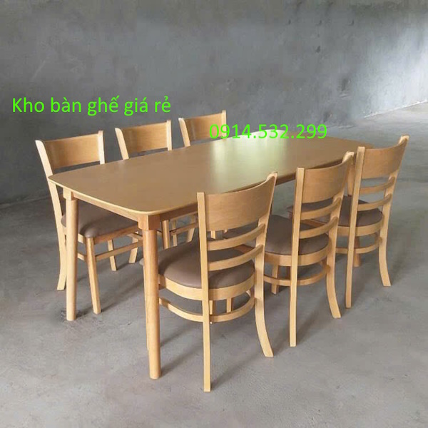 Bộ bàn ăn 6 ghế gỗ tự nhiên giá rẻ