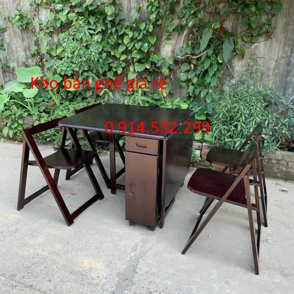 bộ bàn ăn gấp gọn thông minh