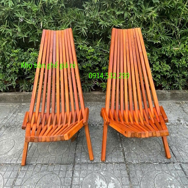 Bộ bàn ghế gỗ uống trà ngoài trời