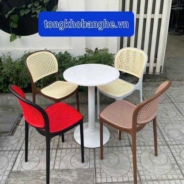 ghế nhựa đúc giả mây