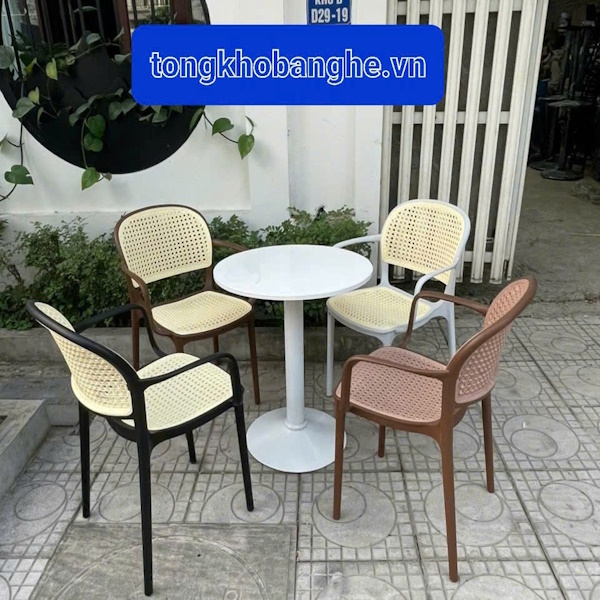 ghế nhựa đúc giả mây