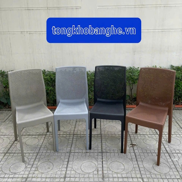 ghế nhựa đúc lỗ lưới